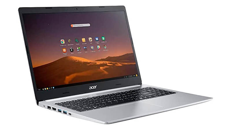 imagem de um notebook Acer na cor prata