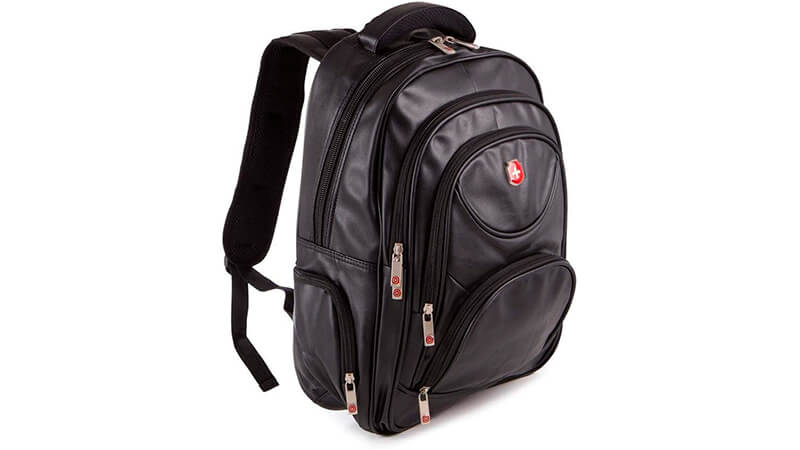 imagem de uma mochila de couro Swissland na cor preta