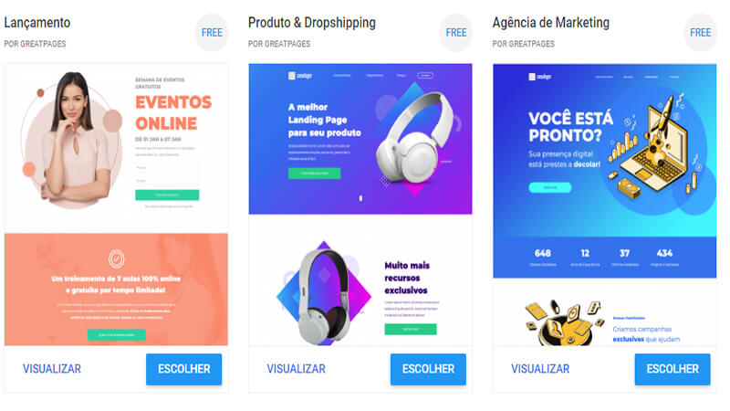 Exemplo de landing page