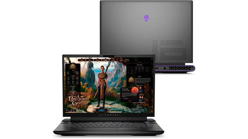 foto do notebook Dell Alienware M15 na cor cinza com logo da Alienware