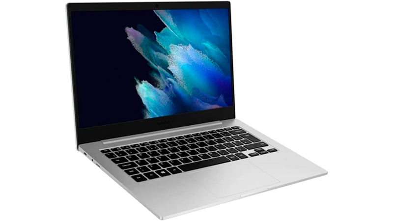 imagem de um Samsung Galaxy Book GO na cor prata