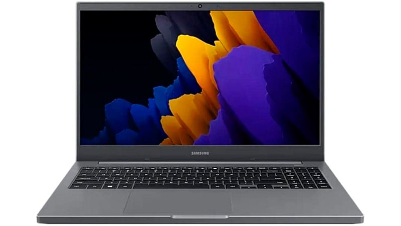 imagem de um notebook Samsung na cor cinza