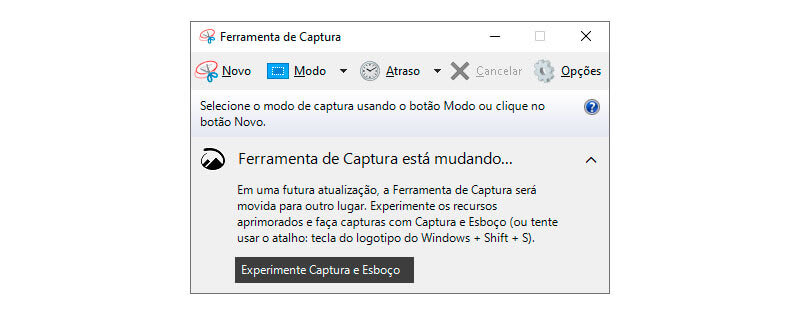 captura de tela da ferramenta de captura de tela do windows