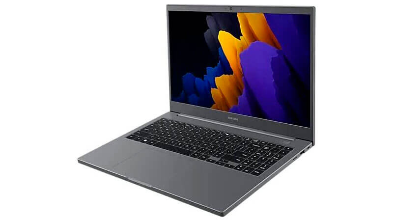 imagem de um Samsung Book na cor cinza