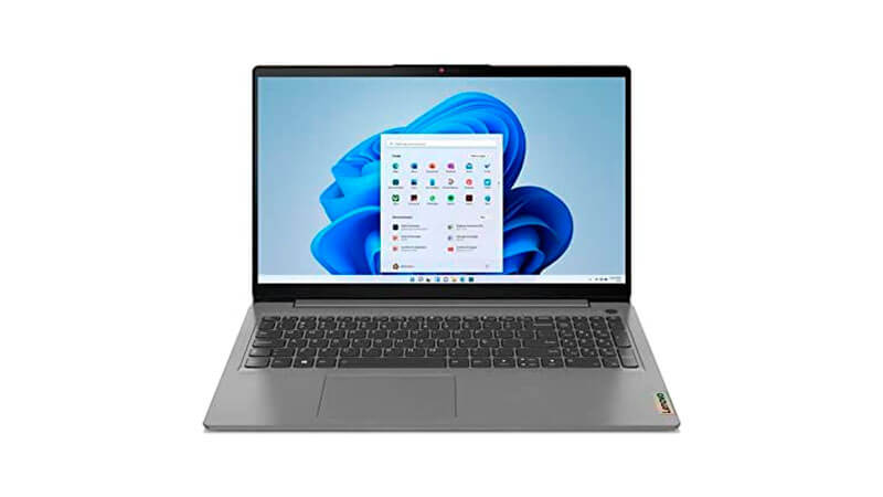 imagem de um notebook ultrafino Lenovo IdeaPad 3i na cor cinza