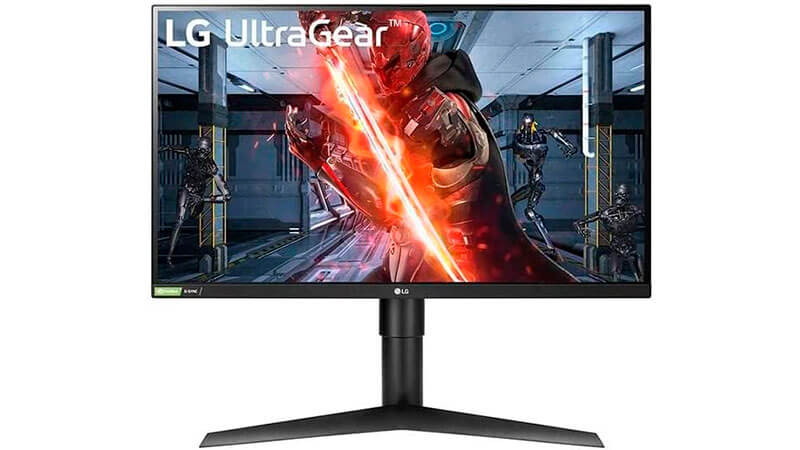 imagem de um monitor 240hz LG UltraGear de 27 polegadas na cor preta