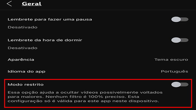 Captura de tela do YouTube