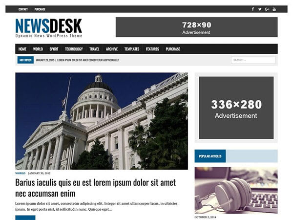 Template de site MH Newsdesk