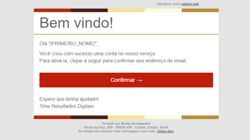 Exemplo de e-mail marketing da RD Station