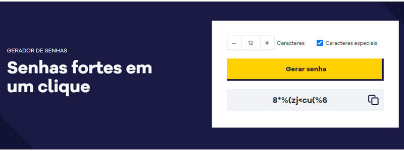 captura de tela do gerador de senha online do hostgator