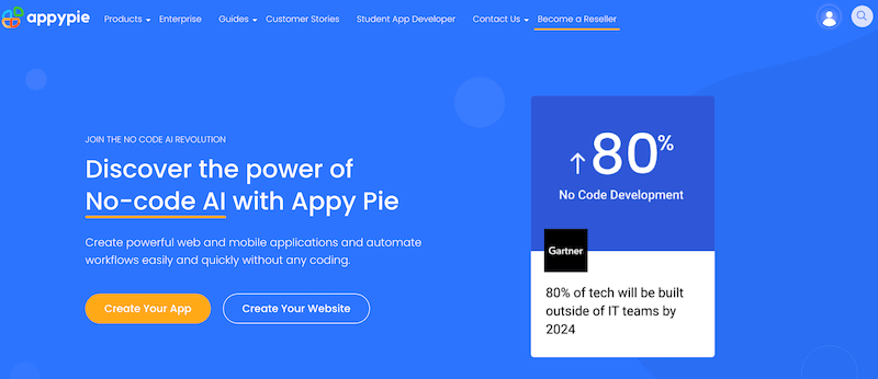 AppyPie home page