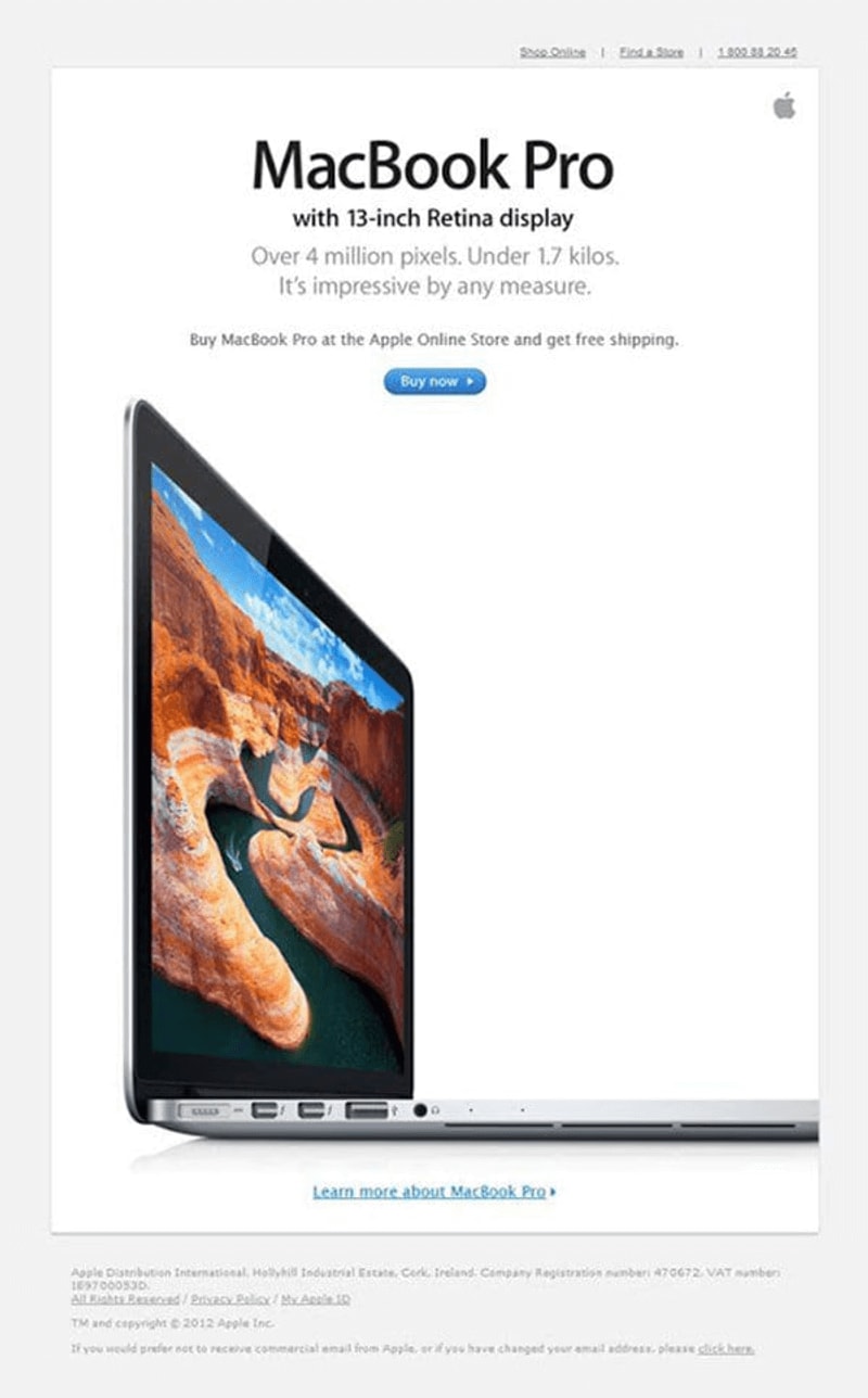 exemplo de email marketing apple