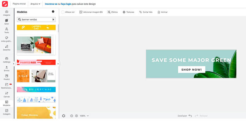 Print Screen do Shutterstock: Creative Flow para criar banner