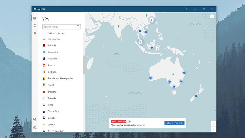 Captura de tela do NordVPN