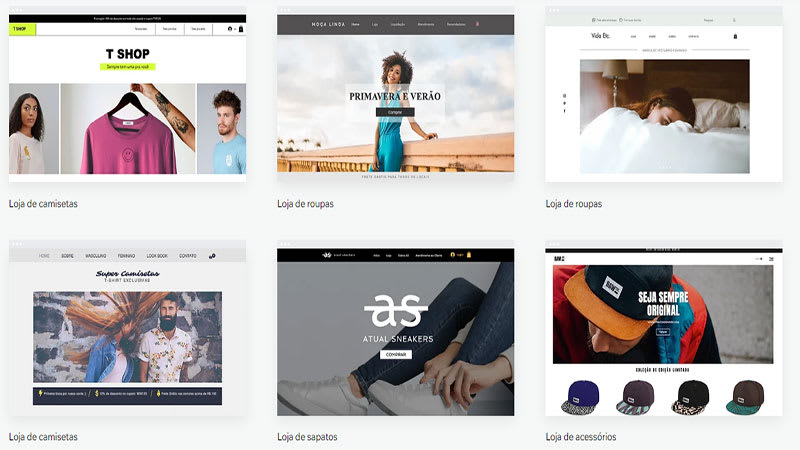 templates de lojas virtuais Wix