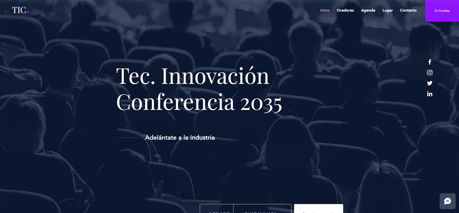 Ejemplo de Landing Page para conferencias