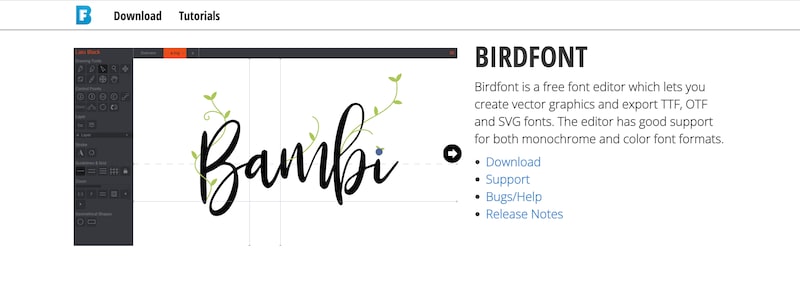 Birdfont home page