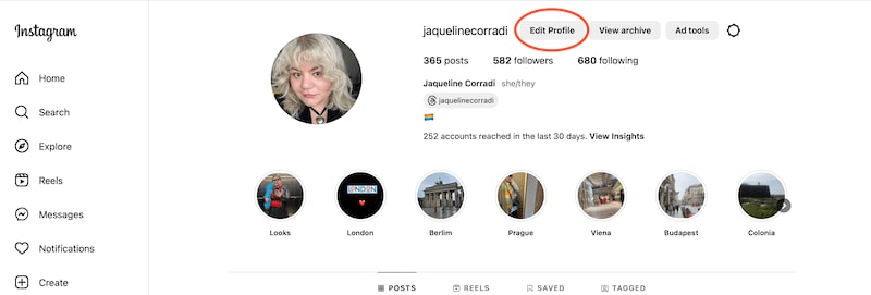 Jaqueline Corradi Instagram profile