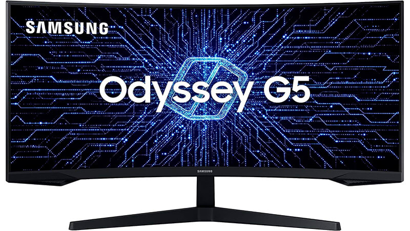 imagem de um monitor 165hz Samsung Odyssey G5 de 34 polegadas