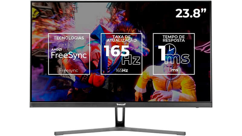 imagem de um monitor 165hz TGT Target de 24 polegadas com algumas informações na tela