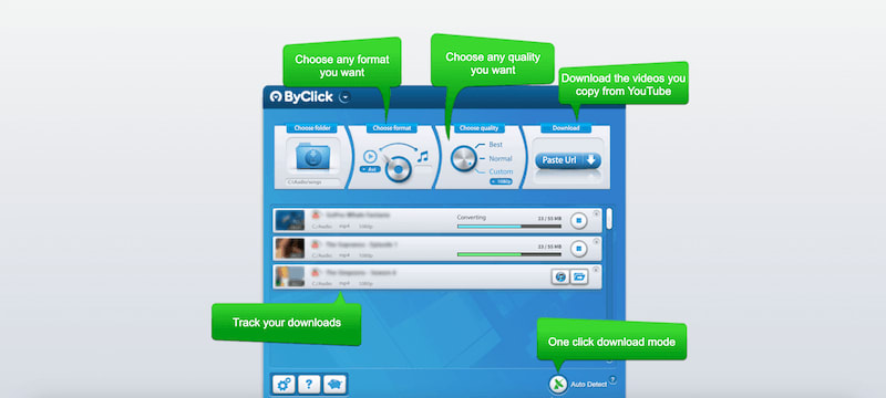 ByClick Downloader page