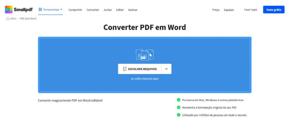 Converter pdf com smallpdf