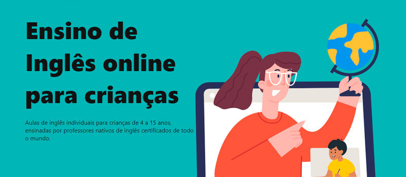 captura de tela do banner do site de curso de ingles online cambly kids 