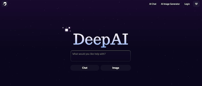 DeepAI home page