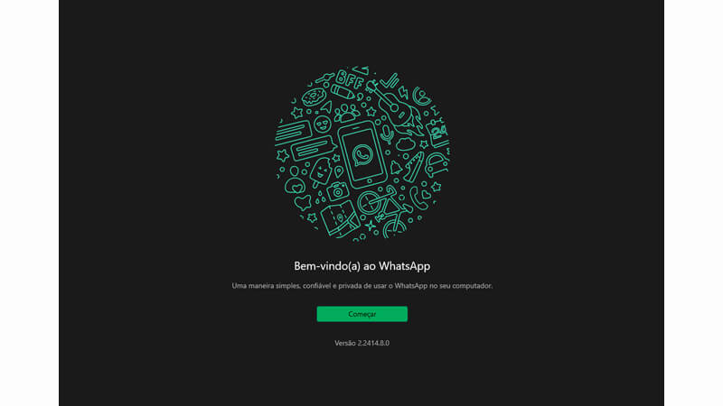 imagem que mostra a tela inicial do WhatsApp para PC