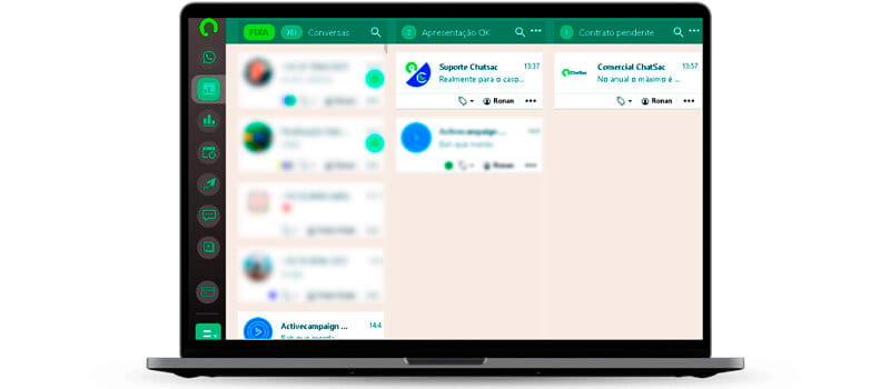 captura de tela do crm para whatsapp chatsac