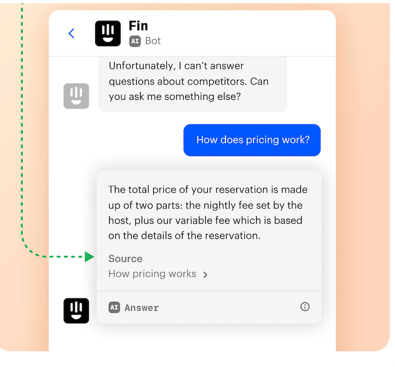 Fin chatbot interaction