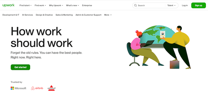 Upwork home page