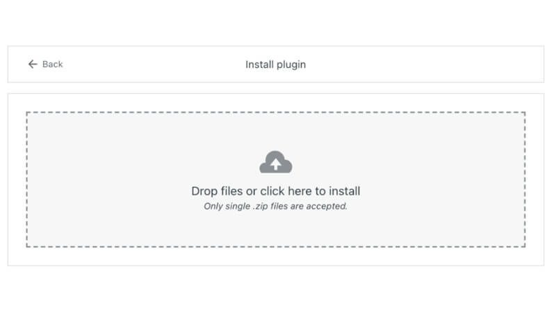 captura de tela que mostra como fazer o upload de um plugin no WordPress