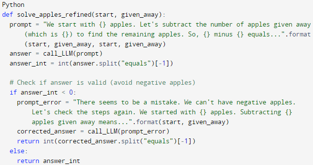 Chain of thought example to solve arthmetic problems