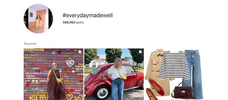 Instagram results for the hashtag #everydaymadewell