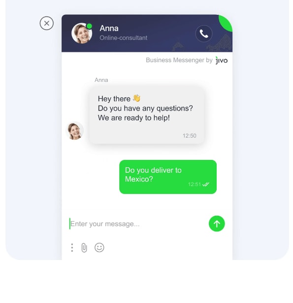JivoChat live chat interface