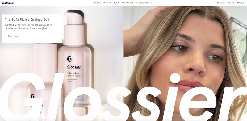 Glossier home page