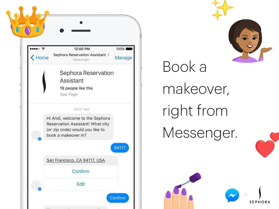 Sephora chatbot to schedule appointments