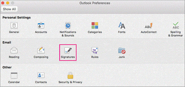 how to change email signature in outlook for mac
