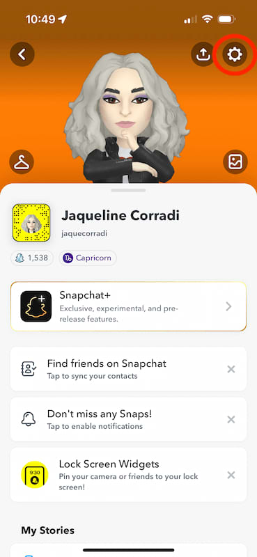 Snapchat profile