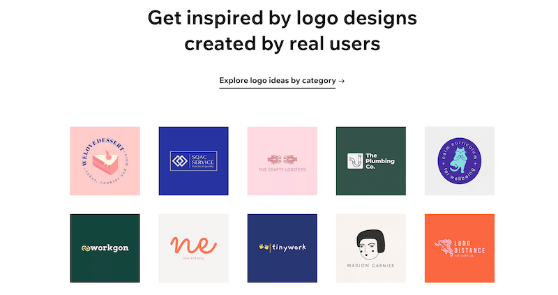 Wix logo maker page