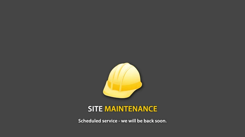 In the image it's written "Site maintenance. Scheduled service - we will be back soon."
