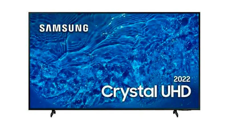 imagem de uma Smart TV Samsung Crystal de 75 polegadas