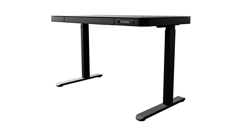 foto de uma mesa com regulagem de altura elétrica na cor preta da Elements