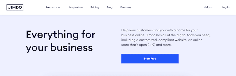 Jimdo home page