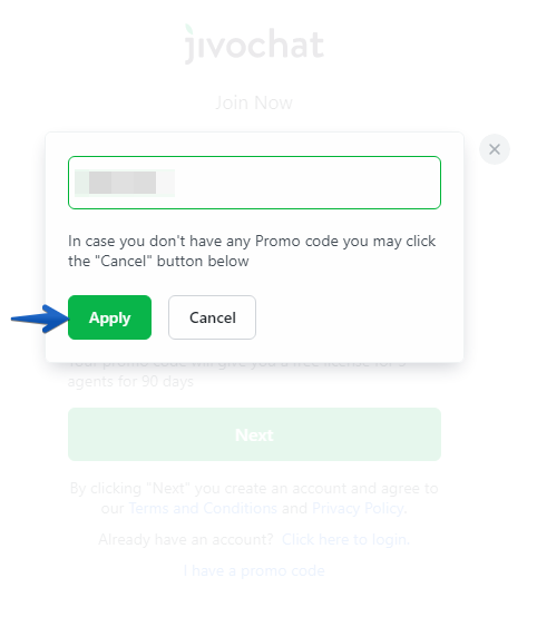 How to apply a promo code or discount coupon