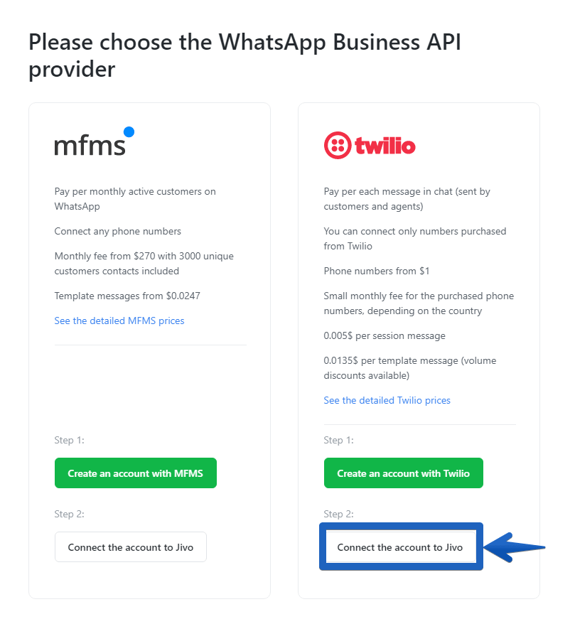 How to connect WhatsApp Business via Twilio