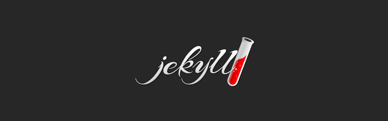 Logo da empresa Jekyll: nome escrito ao lado de um tubo de ensaio