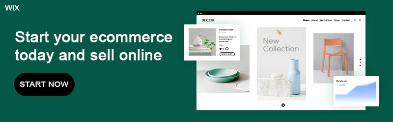 Create your own Ecommerce with Wix today