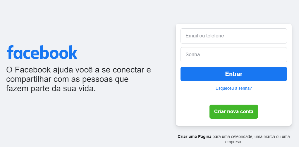 facebook entrar pelo safari